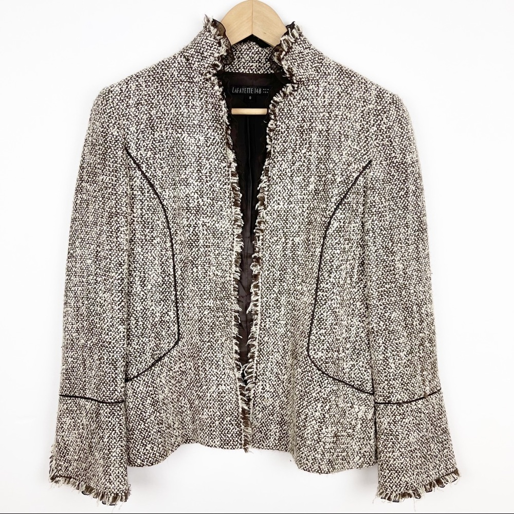 Lafayette 148 Tweed Fringe Jacket